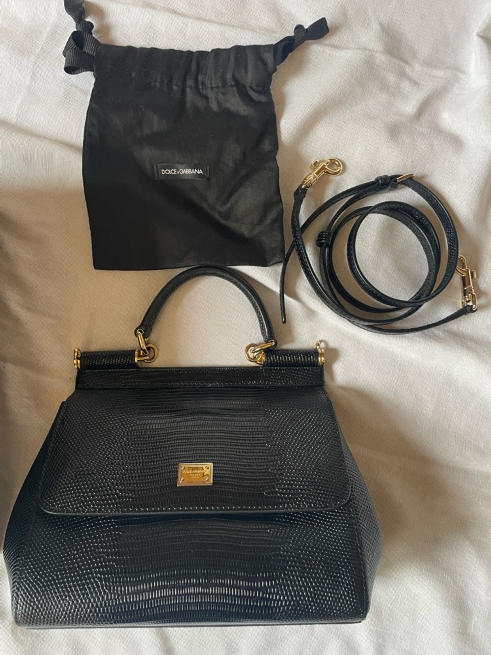 Dolce & Gabbana Black Sicily Bag